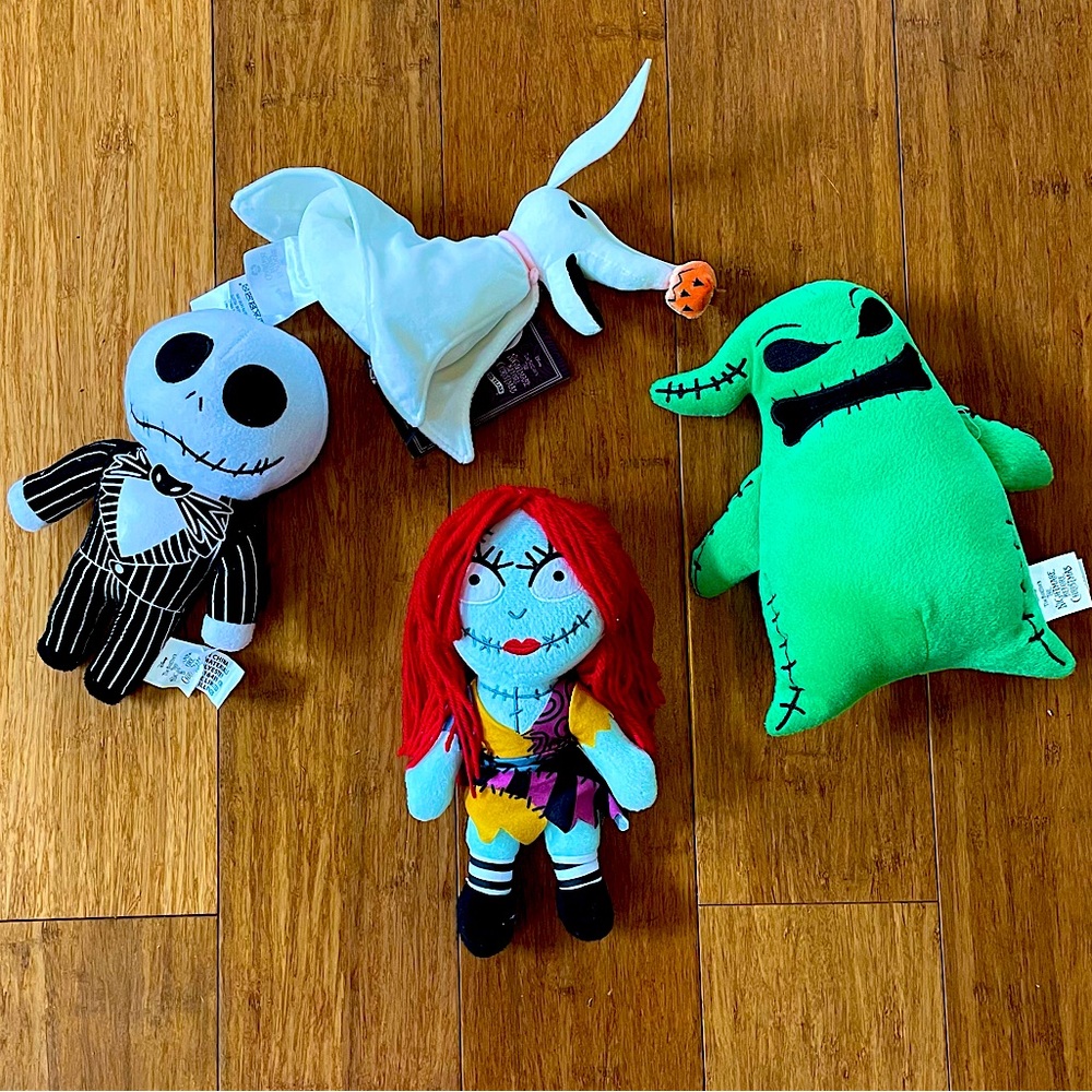 Nightmare Before Christmas Plush Set 9” Oogie Boogie, Jack, Zero